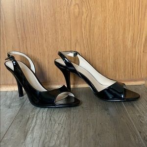 Black open-toed heels